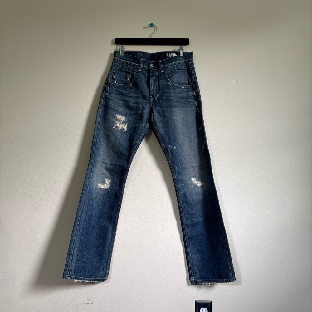 G-STAR RAW Men's Faded Indigo Bootcut Jeans